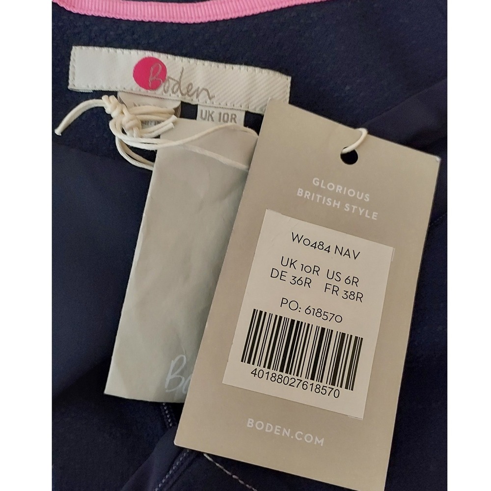 Boden Shift Dress Women 6R Navy Blue Contrast Stitch Pockets W0484 - Picture 5 of 12